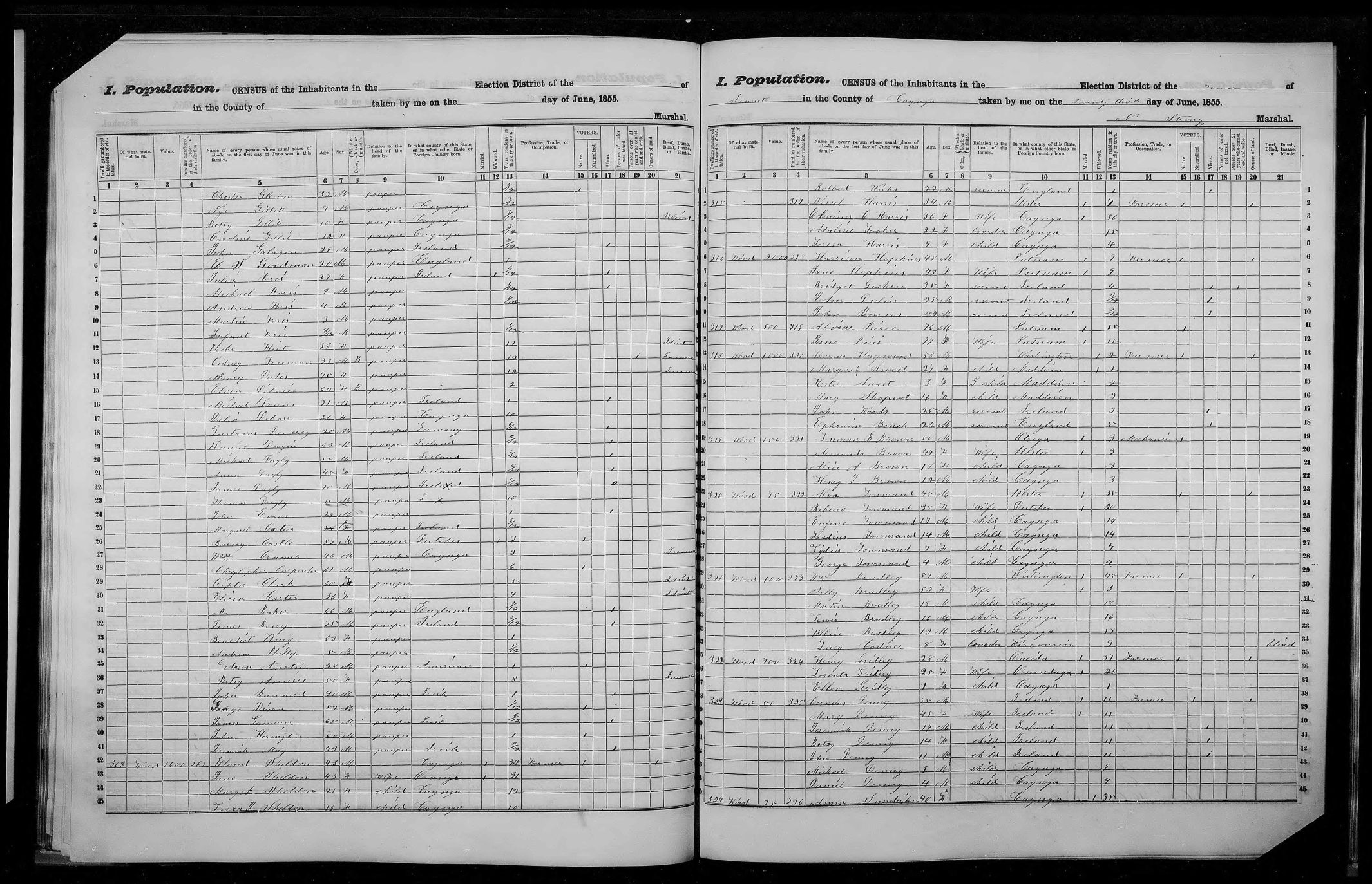 New York, State Census, 1855