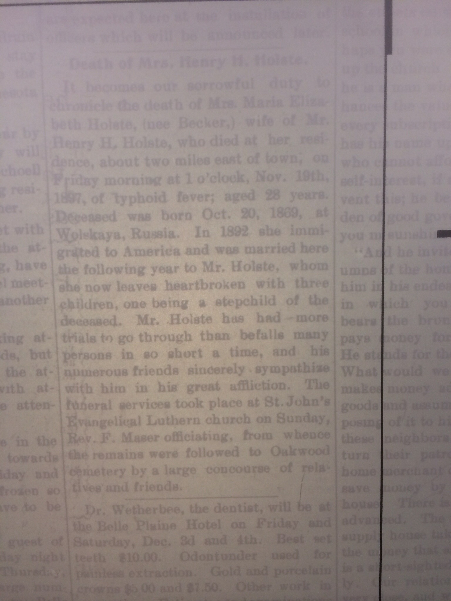 Elizabeth's obit